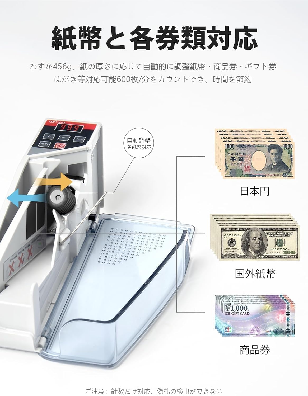 マネーカウンター 【紙幣保護機能・PSE認証済み】日本円専用設計 マネーカウンター 【紙幣保護機能・PSE認証済み】日本円専用設計